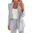 thumbnail image 5 of Women's Blazers Open Front Long Sleeve Work Office Womens Coats Cardigan Suit Jackets Blazer for Ladies Blazer Gray S, 5 of 7