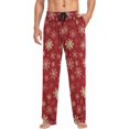 thumbnail image 3 of HPINK-T Men's Flannel Pajama Pants Christmas Gnome Snowflakes Sleep Lounge PJ Bottoms Sweatpants S, 3 of 12