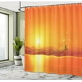 thumbnail image 5 of Ambesonne Egypt Shower Curtain, Geometry Symbol in Air, 69"Wx84"L, Orange and Yellow, 5 of 5