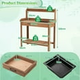 thumbnail image 2 of PetFurnishn  Potting Bench Table, Wooden Work Bench with Removable Sink, Wood Garden Table with Storage Shelves, Drawer, Potting Benches for Outside, Patio Lawn Greenhouse, 2 of 8