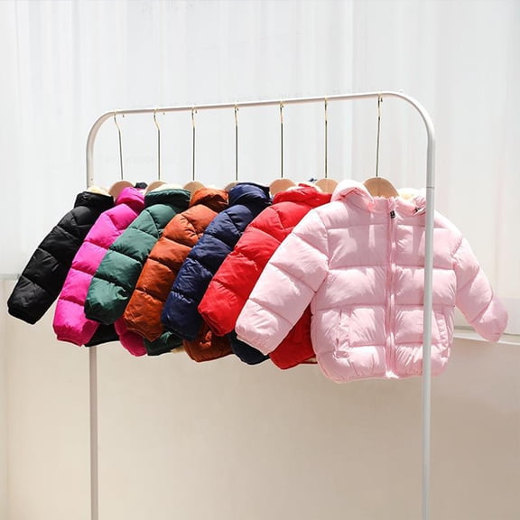 WOLLED 1-5Y Girls Boys Spring Winter Jackets Coats Baby Toddler Warm Fleece Outwears with Hoodie Pocket Zip Jackets