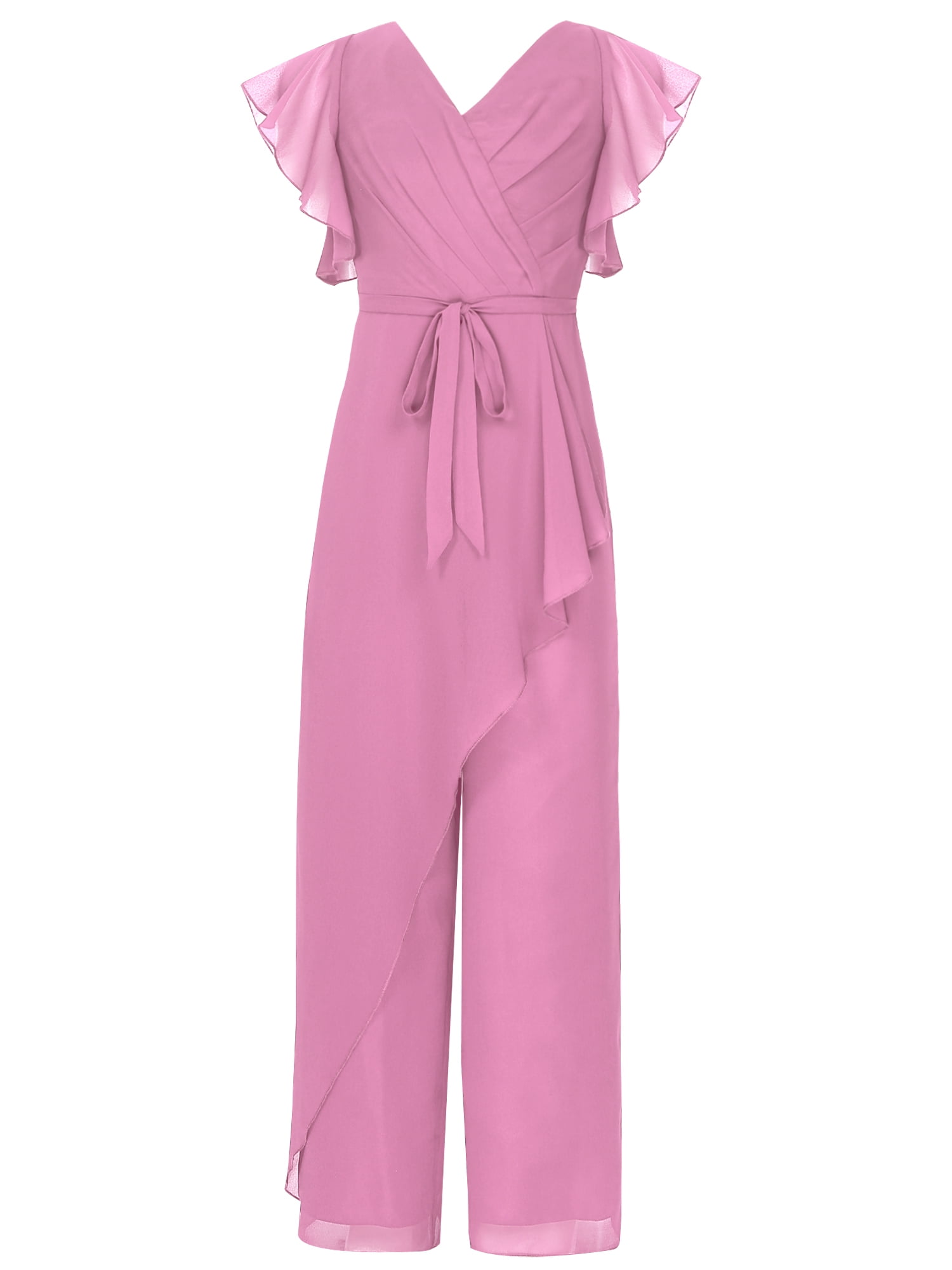 Zaldita Kids Girls Summer Cape Sleeve Romper Casual Jumpsuit V