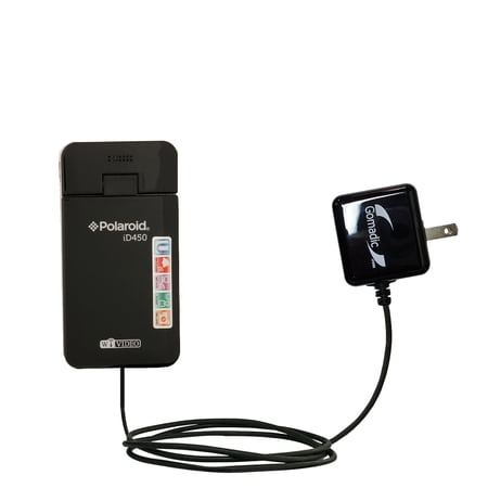 Gomadic Intelligent Compact AC Home Wall Charger suitable for the Polaroid ID450 - High output power with a convenient, foldable plug design - Uses Ti