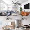 thumbnail image 4 of Chords Attic 65" 8-Blade Reversible Ceiling Fan with Lights and Remote Control, 6-Speed, Timer Setting Quiet DC Motor, 4 of 11
