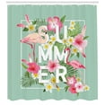thumbnail image 3 of Ambesonne Floral Shower Curtain, Tropical Retro Flowers, 69"Wx75"L, Mint Green Pink, 3 of 3