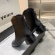 thumbnail image 4 of NECHOLOGY Botas Mujer Zapatos Botines para mujer Moda mujer cuero artificial Color sólido otoño suela gruesa tacones cuadrados cremallera botines cortos zapatos de punta redonda (Black, 6.5), 4 of 5