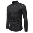 thumbnail image 1 of Camisa de cuello polo con estampado 3D a cuadros dorados para hombre, tendencia de moda, informal, de negocios, con botones, ropa cómoda, tallas S a 6XL,, 1 of 6