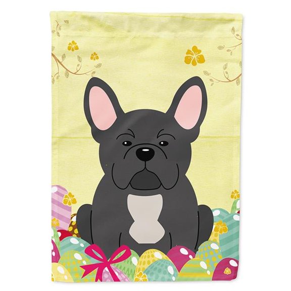Easter Eggs French Bulldog Black Flag Canvas House Size