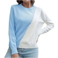 thumbnail image 2 of AOOCHASLIY Clearance Sweaters Women Casual Fashion Solid Hollow Out Pullover Sleeve Round-Neck Sweater, 2 of 5