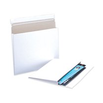 Office Depot® Brand Gusseted Stayflats Self-Seal Mailers, 10" x 7 3/4" x 1", White, Box Of 100
