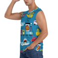 thumbnail image 3 of Balery Transportations With Cute Animals Camisetas sin mangas para hombre, absorbe la humedad y protege contra el mal olor.-Medium, 3 of 7