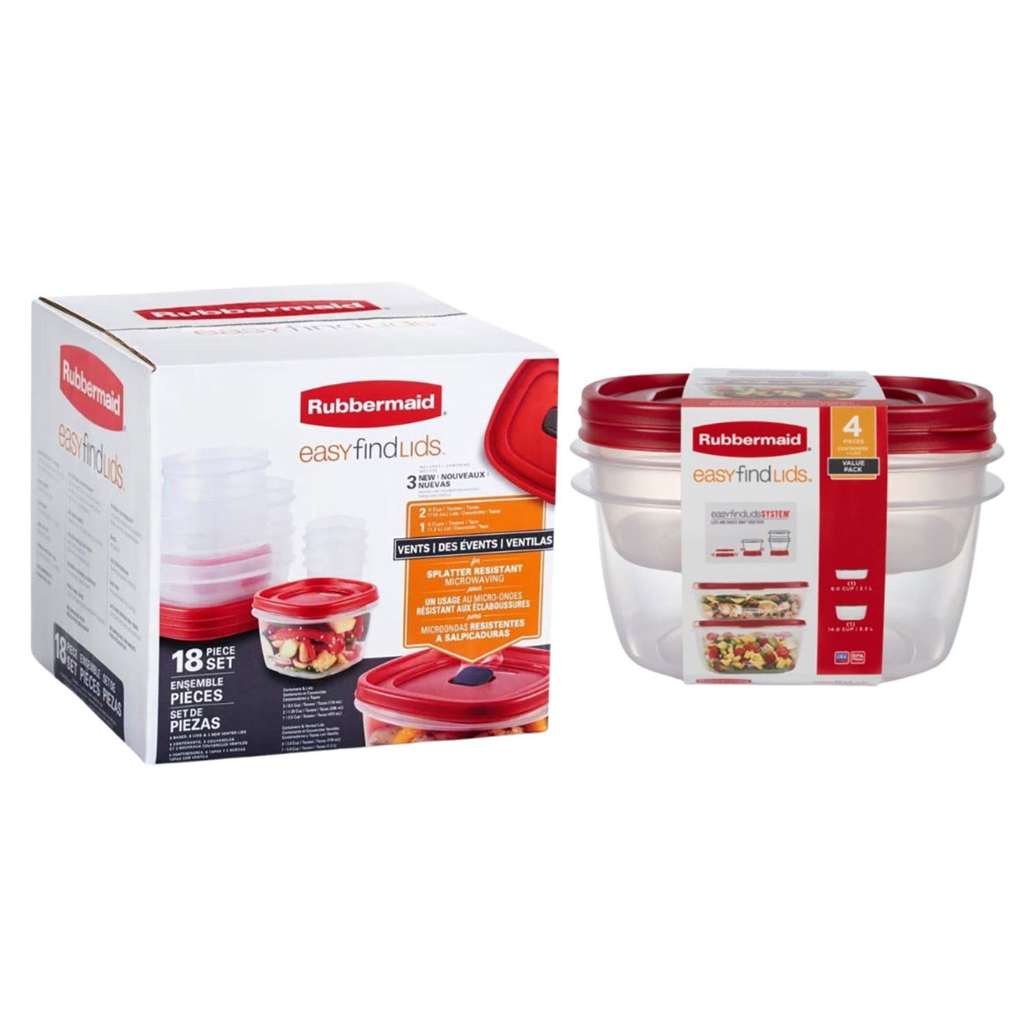Rubbermaid glass easy find lids 14セット Rubbermaid glass easy find lids 14セット