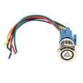 thumbnail image 1 of 12V Car Vehicles Accessories LED Light Hazard Warning Push Button Metal Toggle Switch 19mm - Red, 19mm, 1 of 7
