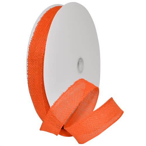Morex Ribbon Burlap Wired Jute Ribbon, 1.5" x 50 Yd, Orange