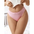 thumbnail image 3 of 3 Pack Women's Panties Silky Sexy Satin Bikini Panties with Bow S - Plus Size Women's Solid Color Underwear, 3 of 9