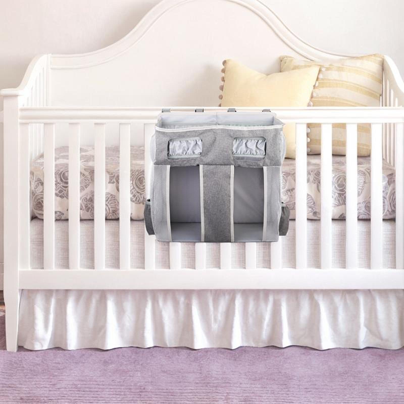 WeiLaiKeQi Hanging Diaper Organizer Spacious Changing Table Playard Baby Diaper Stacker Gray