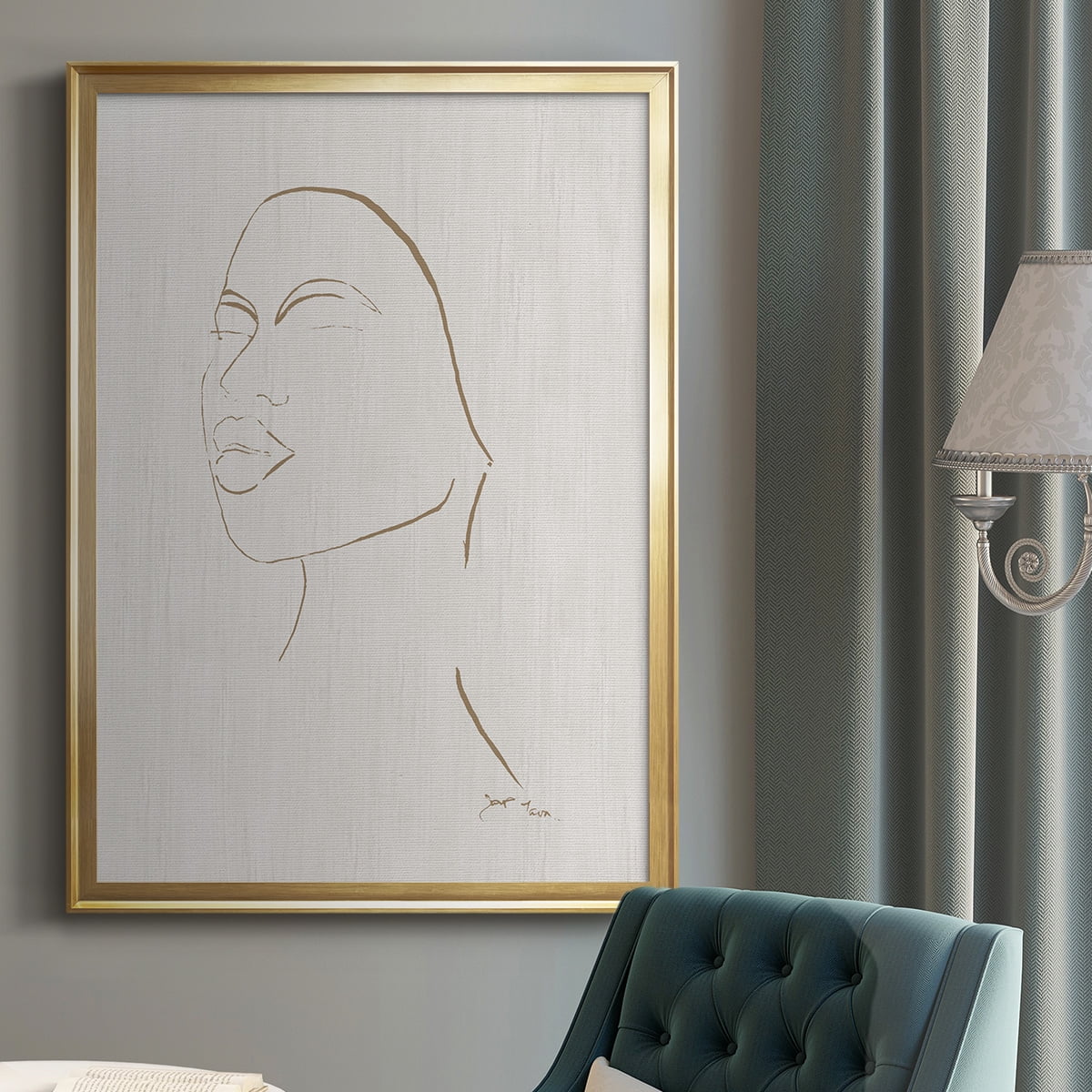 Portrait Sketch II Premium Framed Print - Ready to Hang