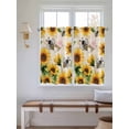 thumbnail image 5 of Sunflower Farmhouse Kitchen Curtains 54 Inches length, Spring Summer Vintage Floral Bee Window Treatment Curtain Drapes, Thermal Insulated Drapes for Basement Hotel RV, 42"x54", 2 Panels, 5 of 7