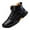 Black, variant on Men's Comfortable Casual Leather Handmade Leather Boots – Waterproof Spacious Toe Box Non-Slip Arch Support Loafers Outdoor Leather Shoes