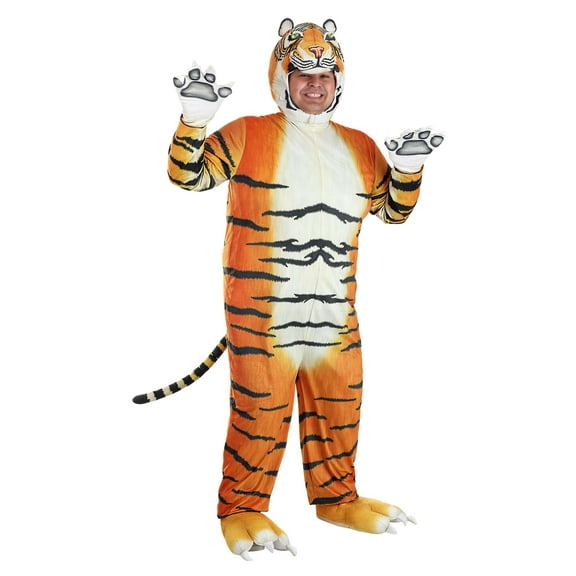 Adult Plus Size Realistic Tiger Costume