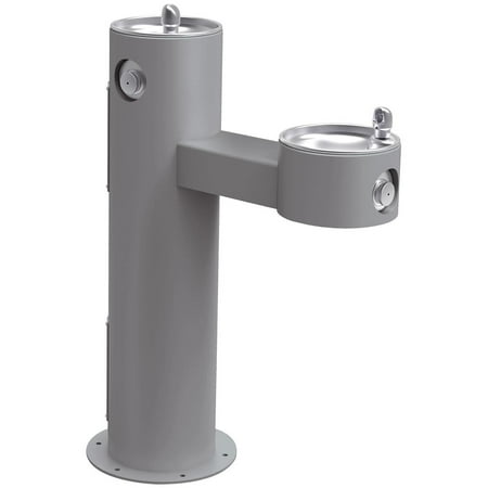 Elkay Lk4420 Outdoor Floor Mounted Bi-Level Drinking Station - Grey