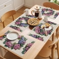thumbnail image 5 of Placemat Set of 4 Pink Blue Wreath Placemats for Dining Table Linen Background Washable Table Mats for Kitchen and Party Decor Indoor & Outdoor Use, 5 of 8