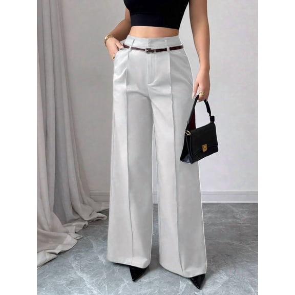 Women'S High Waisted Wide Leg Work Pants Straight Leg Office Slacks Trousers