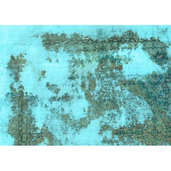 Ahgly Company Indoor Rectangle Abstract Light Blue Modern Area Rugs, 5' x 7'
