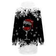 thumbnail image 6 of Telankuip Christmas Hoodies Dress for Women Long Sleeve Warm Comfy Red Print Long Sweatshirts Casual Light Merry Xmas Loose Soft Gradient Hooded Pullover Tops Black S, 6 of 6