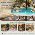 thumbnail image 6 of Round Outdoor Tablecloth with Umbrella Hole and Zipper, Ombre Turquoise Waves Tablecloth with Elastic Waterproof, Abstract Art Gradient Modern Patio Table Covers for 55" - 60" Picnic Pool Tables, 6 of 9