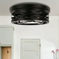 thumbnail image 4 of 2-Light Black Farmhouse Flush Mount with Drum Metal Cage Shade for Entryway, Bedroom(2-Pack), 4 of 7