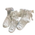 thumbnail image 2 of Calcetines de encaje con lazo blanco sencillo para niños, calcetines de longitud media, calcetines finos de verano de estilo japonés dulce Lolita con encaje jk, 2 of 5