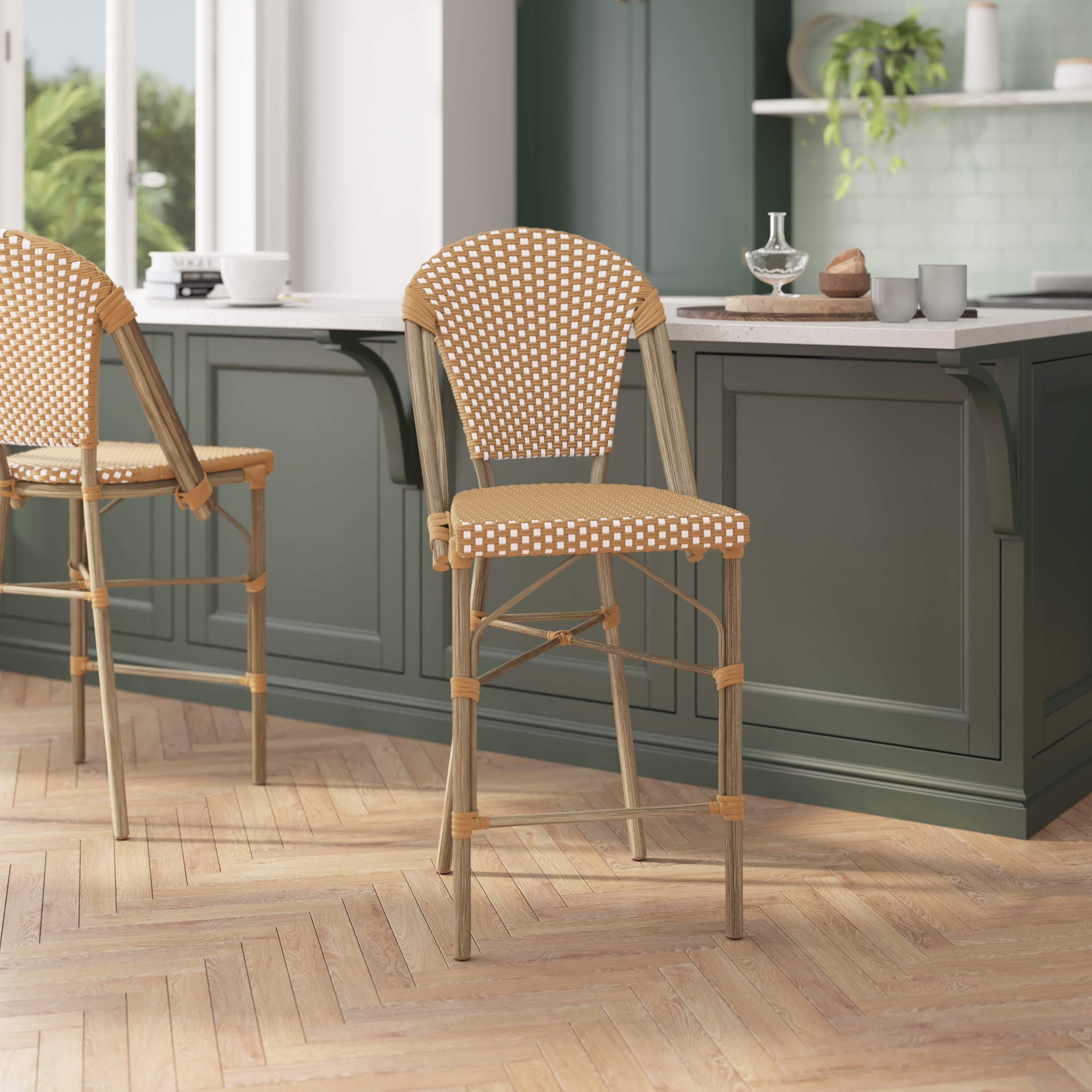 Parisian bistro counter online stools