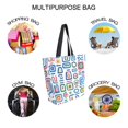 thumbnail image 7 of FORMRS Womens Canvas Tote Bag with Zipper Inner Pocket Shoulder Handbag, Blue Retro Pattern, 7 of 7