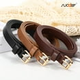 thumbnail image 6 of SUODEY Gold Buckle Women Belts Skinny Ladies Leather Belt for Dress Jeans Set of 3, 6 of 7