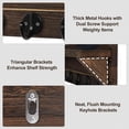 thumbnail image 5 of Wall Key Holder, Rustic Shelf with Hooks Made of Paulownia Wood Holds Keys, Dog Leash, Bags and More - 13.7" W x 4.7" H x 3.5" D Decorative Key Hanger and Entryway Shelf, 5 of 9