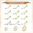 thumbnail image 2 of DESIGNICE 15 Pairs Flatback Stud Earrings, Surgical Steel Nickel-Free Sensitive Ears Gold, 2 of 7