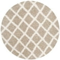 thumbnail image 3 of SAFAVIEH Layla Geometric Plush Shag Runner Rug, Beige/Ivory, 2'3" x 8', 3 of 7
