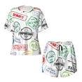 thumbnail image 4 of Picia Stamp Set Collection Pajamas Sets for Women Soft Short-Sleeved Pjs with Lounge Shorts Two Piece Sleepwear-Medium, 4 of 9