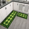 thumbnail image 2 of St.Patrick's Day Kitchen Rug Set of 2, Classic Green Buffalo Plaid Shamrock Non-Slip Kitchen Mat, Irish Home Decor St. Patrick's Day Holiday Decoration - 17 x 30 Inch and 17x47 Inch, Large, 2 of 7