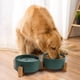 thumbnail image 5 of Cuenco de cerámica para perros y gatos con soporte de bambú antideslizante, 5 of 8