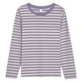thumbnail image 5 of JAKANYQ T-Shirts pour Femmes Nouveau Col Rond Contraste de Couleur Rayé Manches Longues T-Shirt de Base pour Femmes avec Hauts d'Art Rétro T-Shirt Coupe Décontractée, 5 of 5