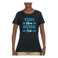 thumbnail image 2 of Wild Bobby, Fish More Work Less Pro Fishermen, Fishing, Women Graphic Tee, Black, Small, 2 of 4