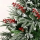 thumbnail image 5 of pstuiky Rama de árbol de Navidad con nieve artificial y bayas rojas, decoración navideña de espuma, rama de frutos rojos, flor artificial navideña, una rama, 12 frutos, 12 piezas, 5 of 8