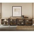 thumbnail image 3 of WAMPAT Sideboards Buffet Cabinets with Doors, 4-in-1 Extra Wide Kitchen Wood 141.6" Long Buffet Server Table with 12 Storage Compartments for Living Room, Entryway, Hallway, Natural Oak, 2 Packs, 3 of 7