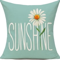 1PC Outdoor Throw Pillow Covers 18x18inch, Spring Summer Decorative Cushion Cases, Home Decor Decorations for Patio Couch Chair Sofa, Daisy Floral Gnomes