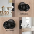 thumbnail image 7 of knobelite (1 Pack) Bed / Bath Room Round Door Knob, Privacy Function for Bathroom / Bedroom, Interior Door Door Lock Handle Oil Rubbed Bronze Finish, Keyless Door Handles Locks, 7 of 7