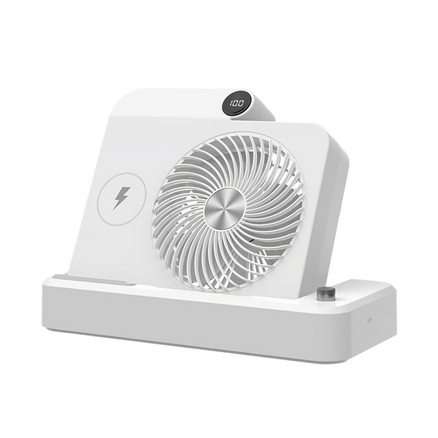 SHAGUOZHOU Oscillating Ceiling Fan Metal Small Fan Desk Fan Wireless Charging For Mobile Phones 2400mAh Foldable Portable Desk Fan 100 Speeds Adjustable Long Battery Life For Home Travel Outdoor