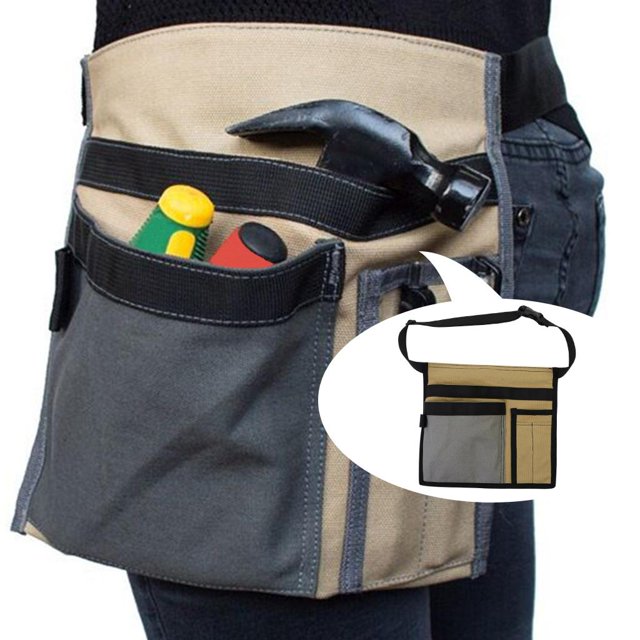 Bolsa de cinturón de herramientas de un lado Cinturón Lona de ción Cinturón de utilidad Herramienta de trabajo para jardinería gris Soledad Estuche para cinturón de un solo lado