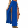 thumbnail image 6 of ZenCart Maxi Skirt Sexy High Waist Side Slit Design Floor Length Skirt Solid Color Beach Travel Parties Slimming Skirt, 6 of 8
